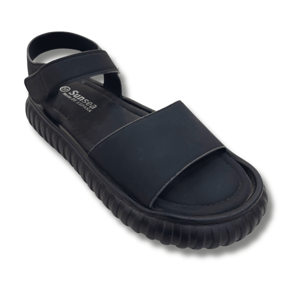 sandalias acorchadas con velcro negro