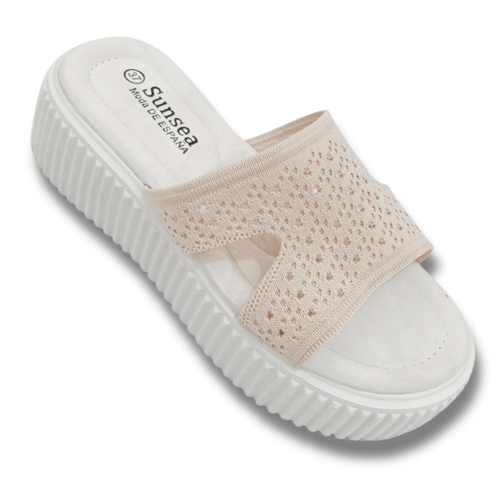 sandalias elasticas blanco