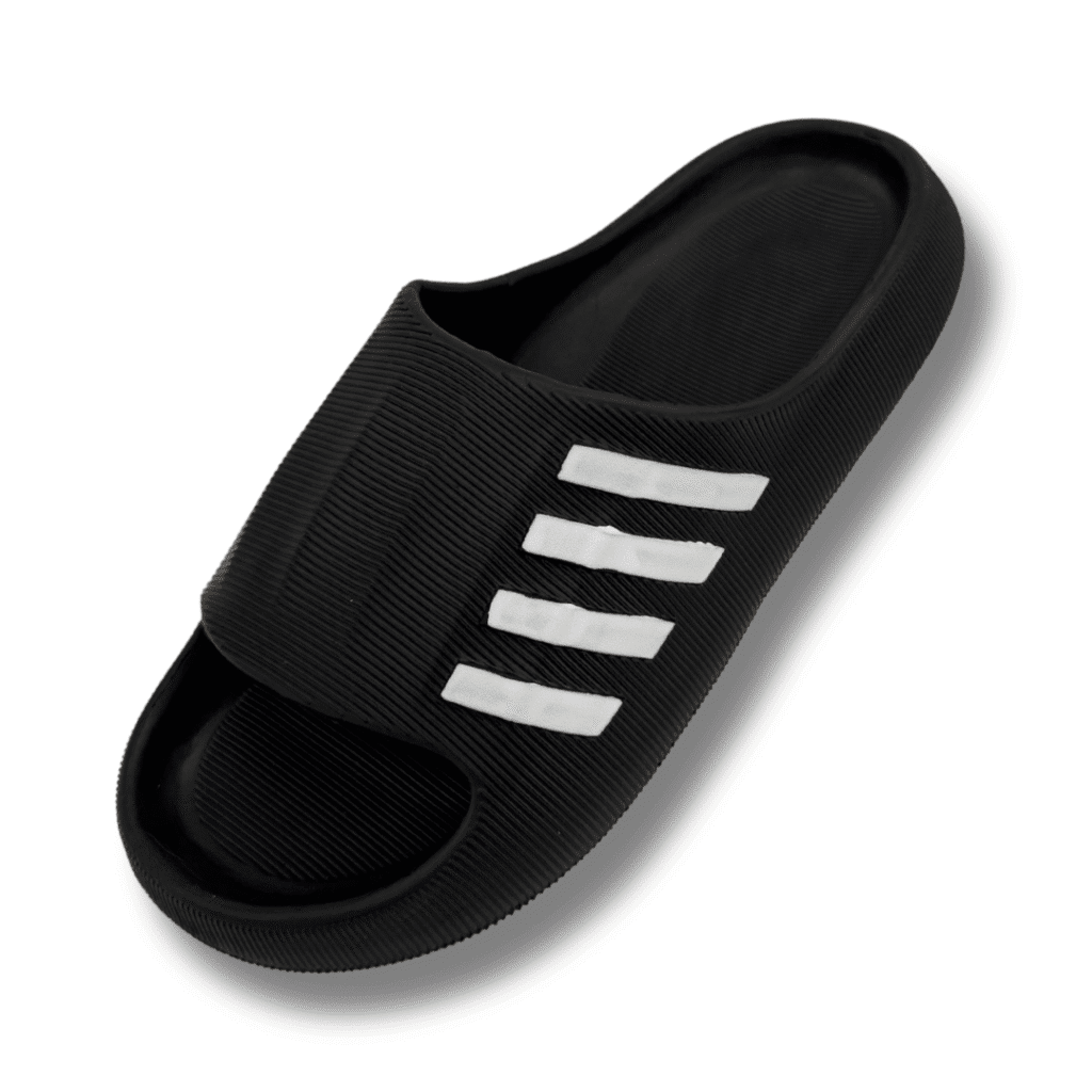 Chanclas de Cuatro Rayas para Hombre negro
