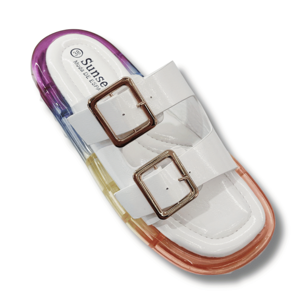 sandalias bio ajustables con suela acorchada blanco