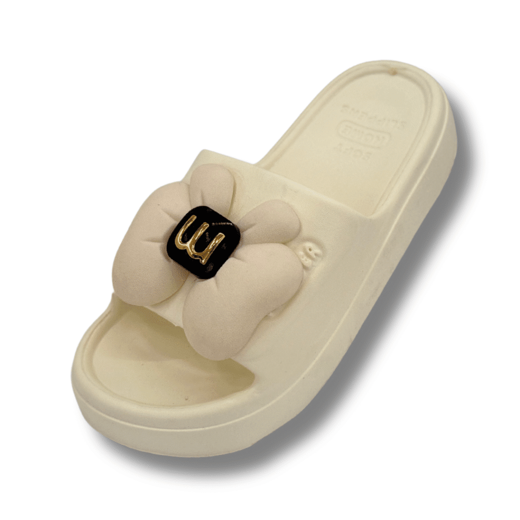 chanclas antideslizantes con mariposa BLANCO