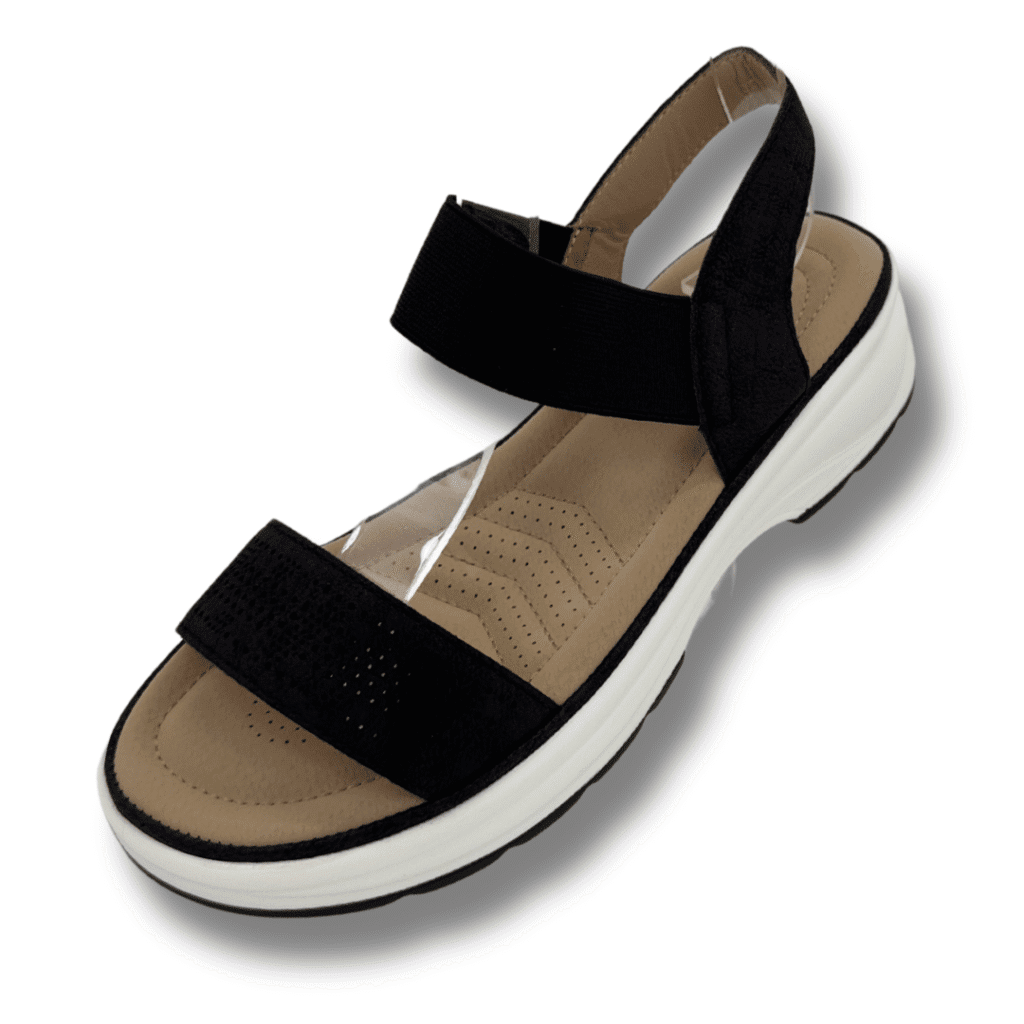 sandalias banda elástica negro