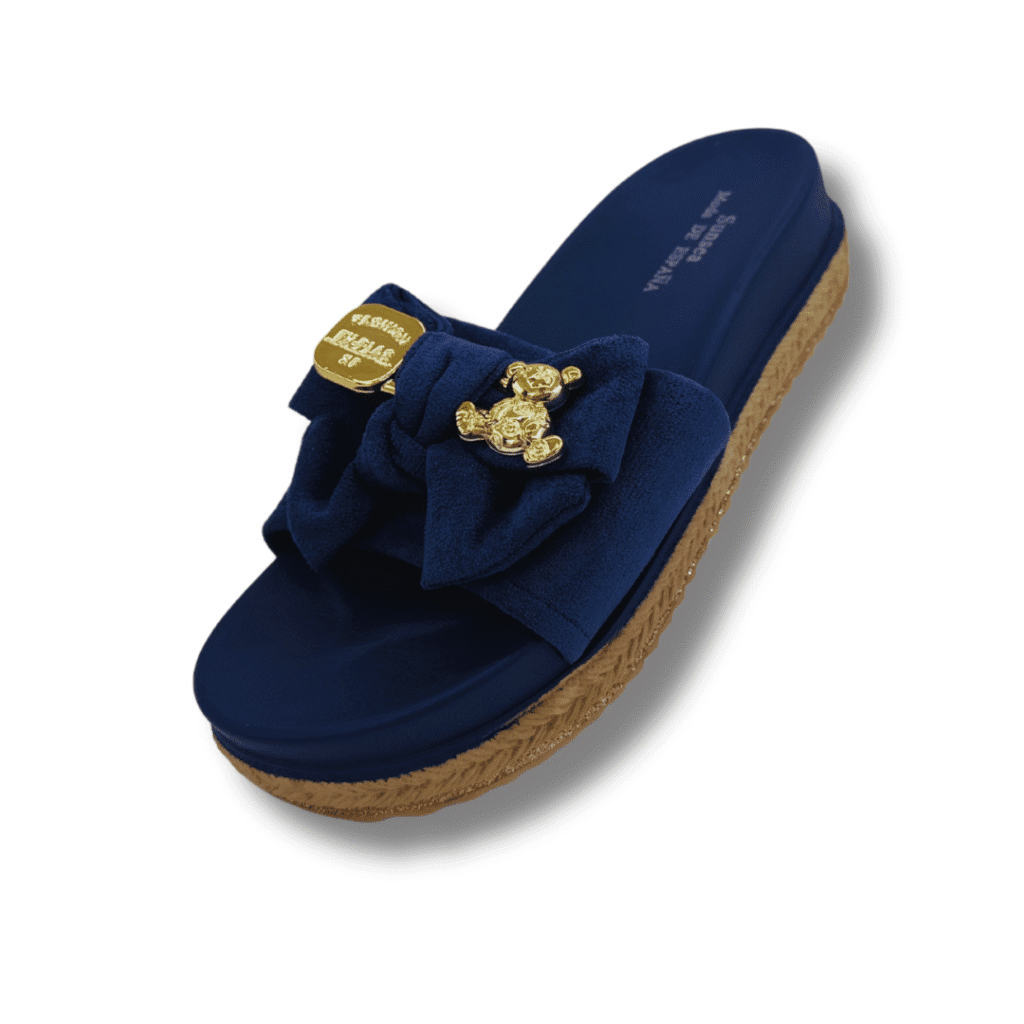 sandalias de mujer antideslizantes con llavero de oso azul
