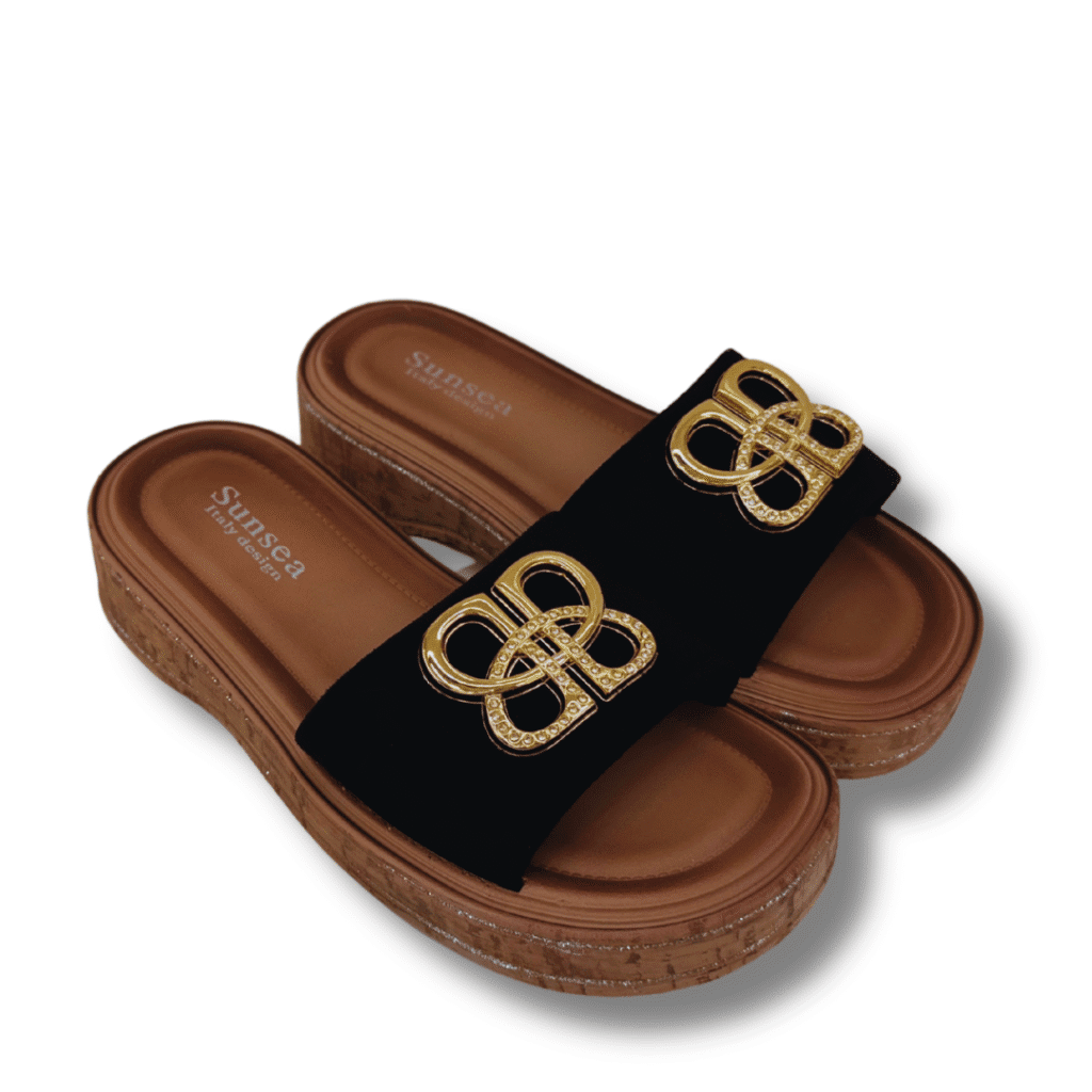 sandalias de mujer mariposa negro