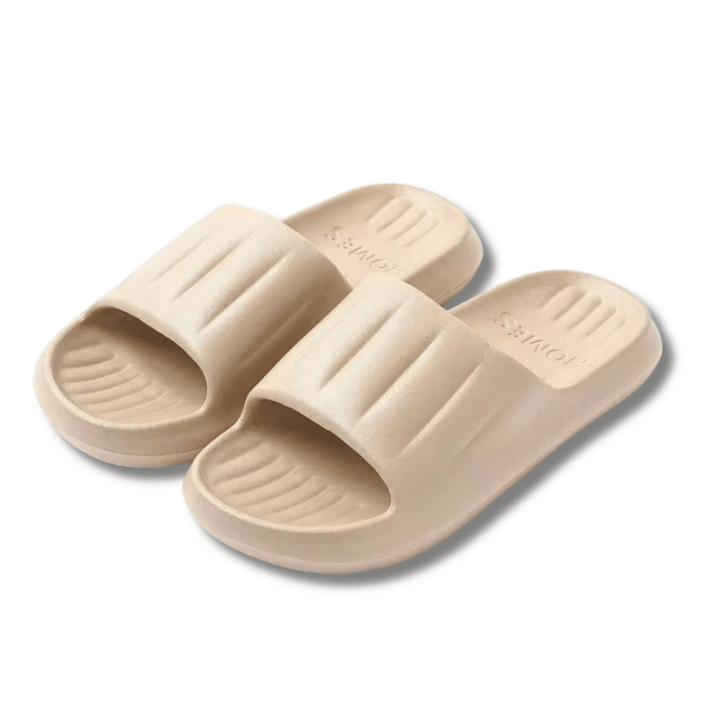 chanclas cómodas y antideslizantes mujer beige