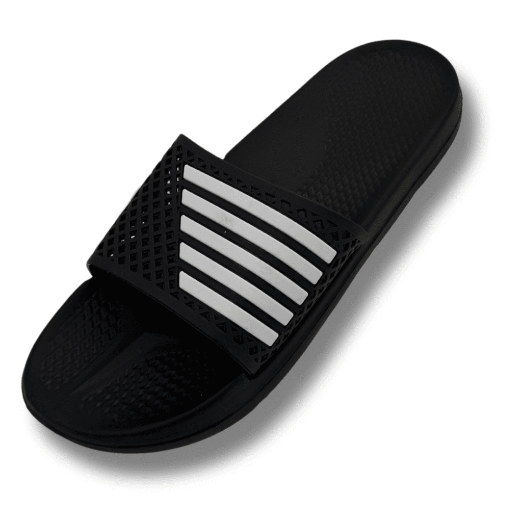 Chanclas Básicas con Rayas negro mujer