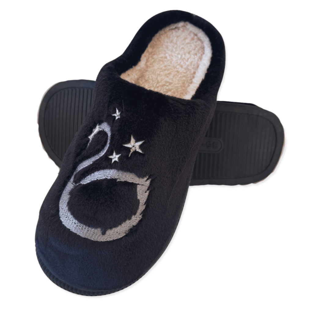 zapatillas de casa cisne elegantes pelito antideslizante color negro