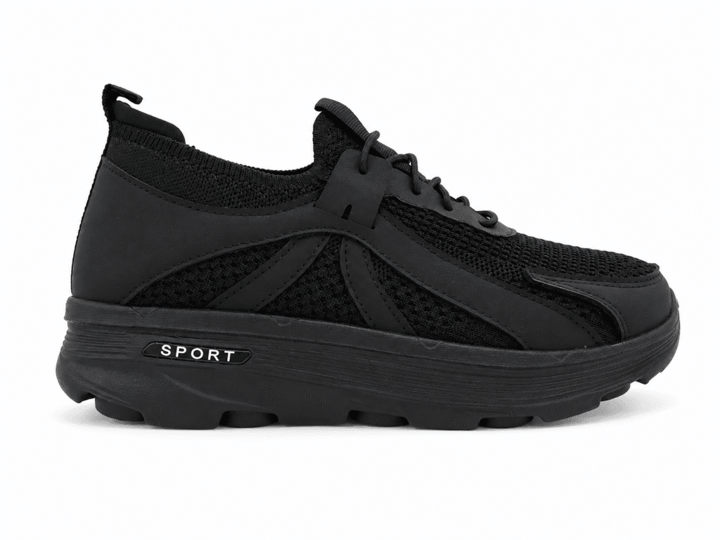 Zapatillas deportivas de hombre negras ligeras y transpirables