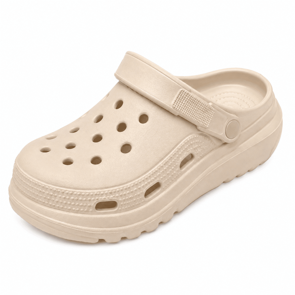Zuecos de mujer beige con plataforma